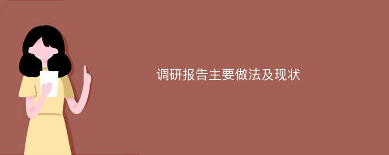 调研报告主要做法及现状