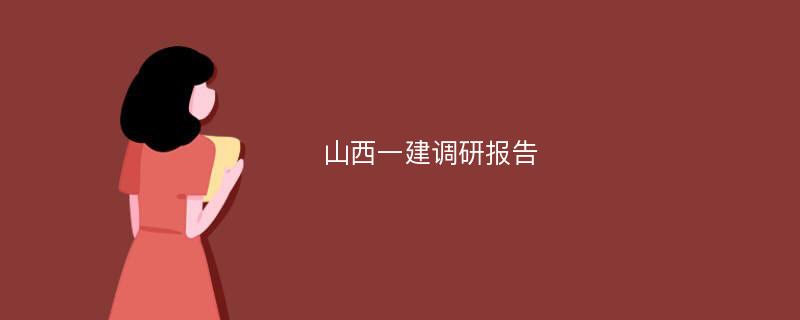 山西一建调研报告