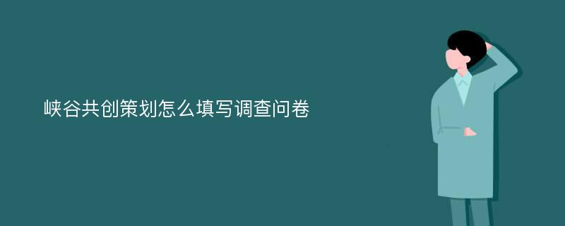 峡谷共创策划怎么填写调查问卷