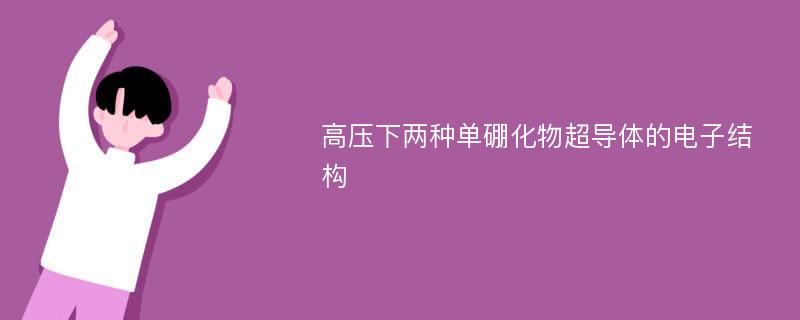 高压下两种单硼化物超导体的电子结构