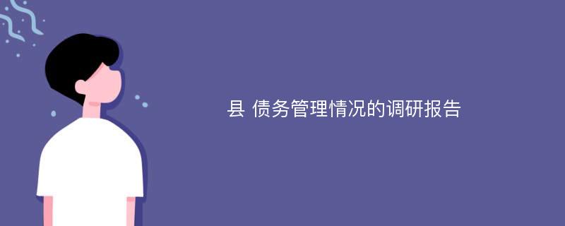 县 债务管理情况的调研报告