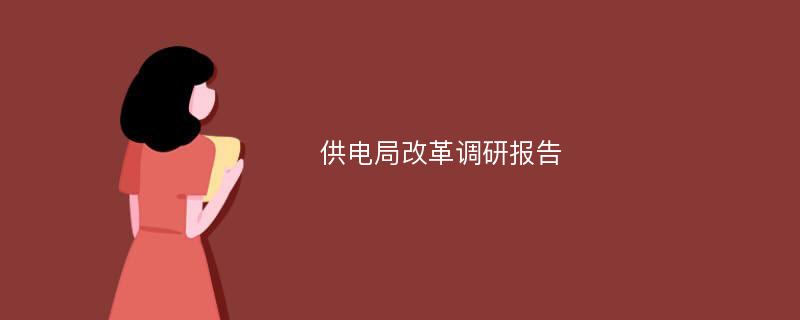 供电局改革调研报告